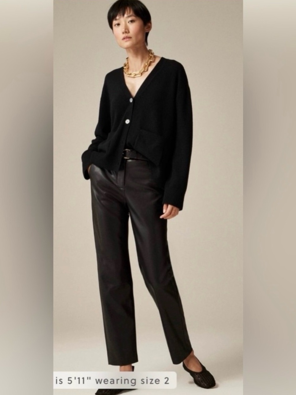J. Crew Black Leather Kate Pants
